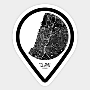 Tel Aviv, Israel City Map - Travel Pin Sticker